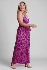 Geo Printed Jersey Wrap Front Maxi Dress