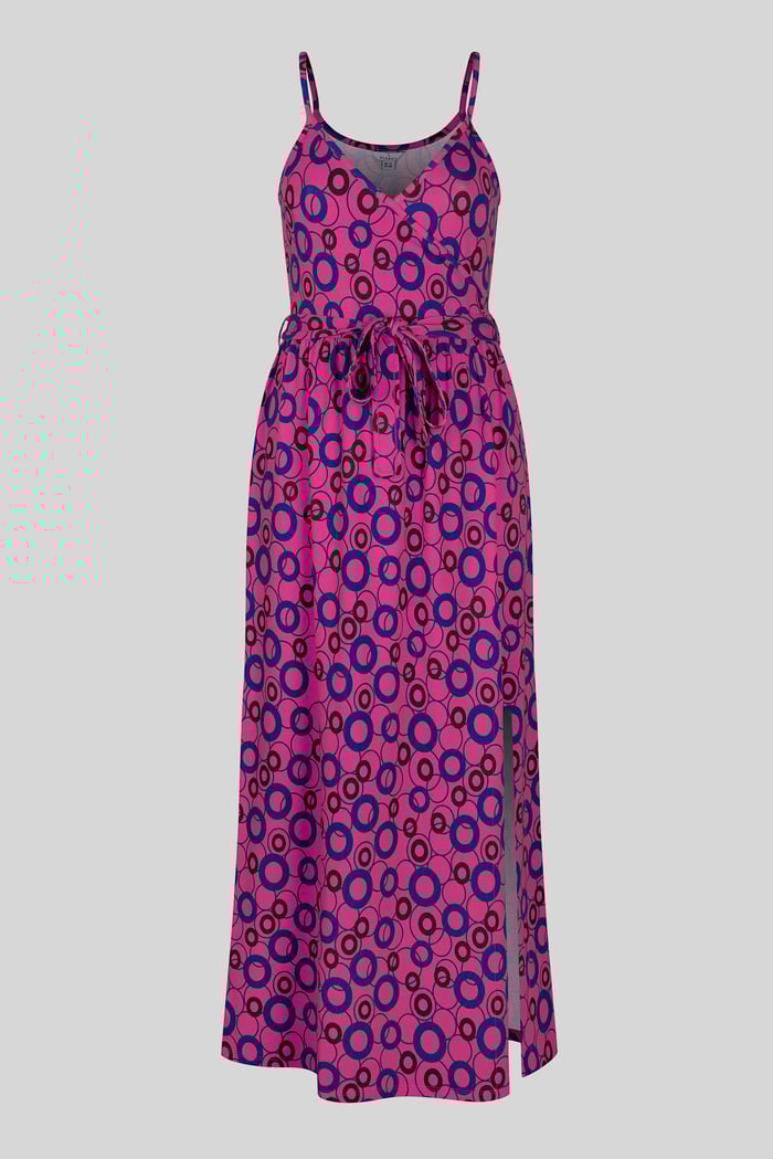 Geo Printed Jersey Wrap Front Maxi Dress