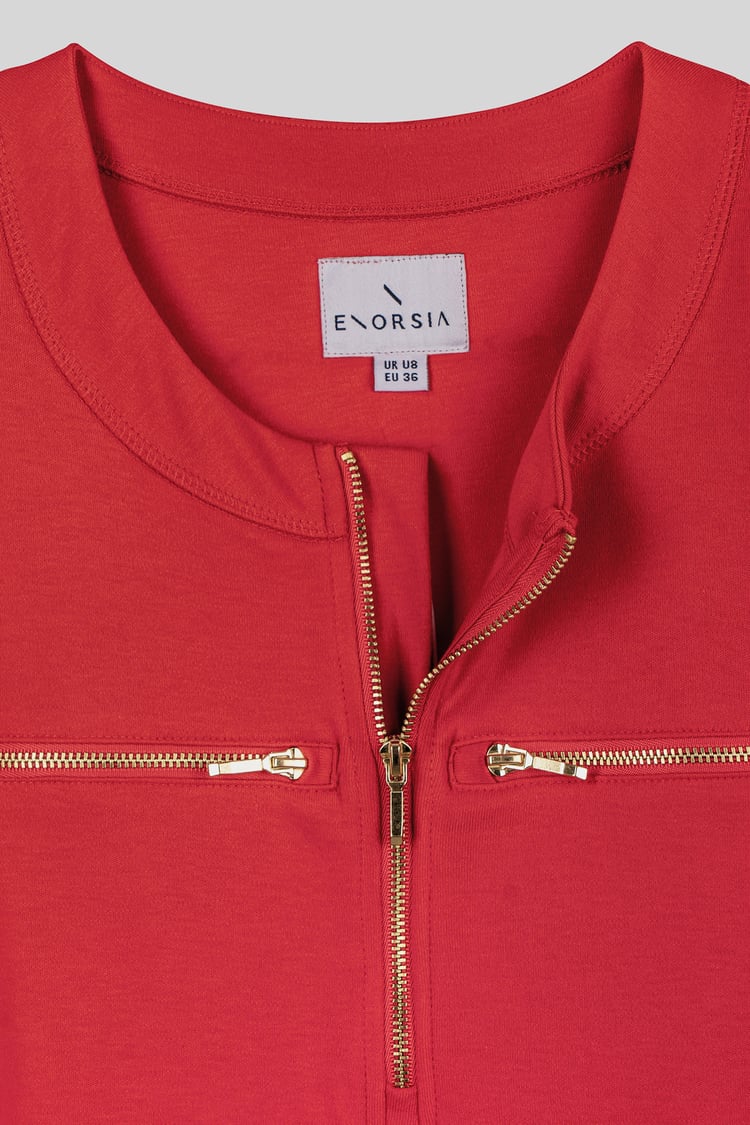 Women's Half Zip Mini Jersey Dress