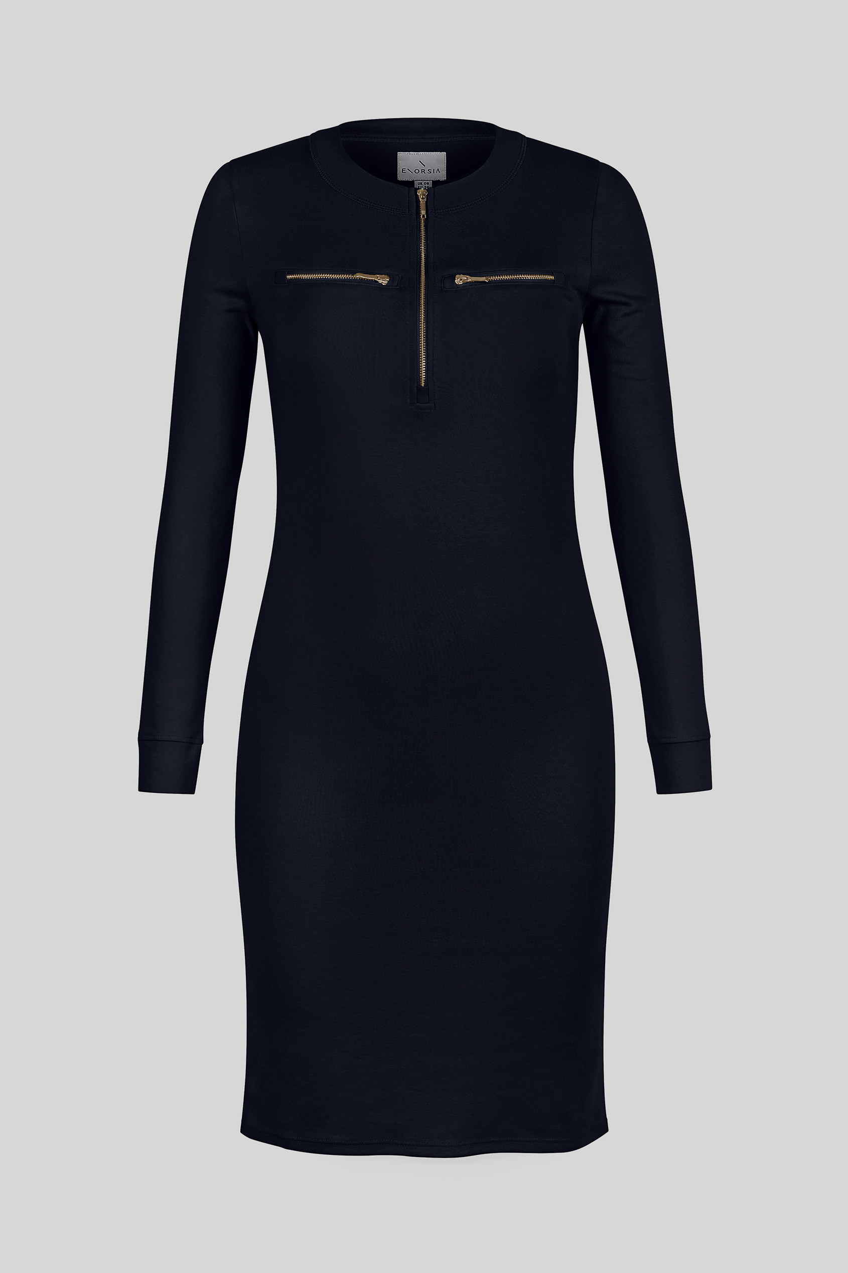 Women's Half Zip Mini Jersey Dress