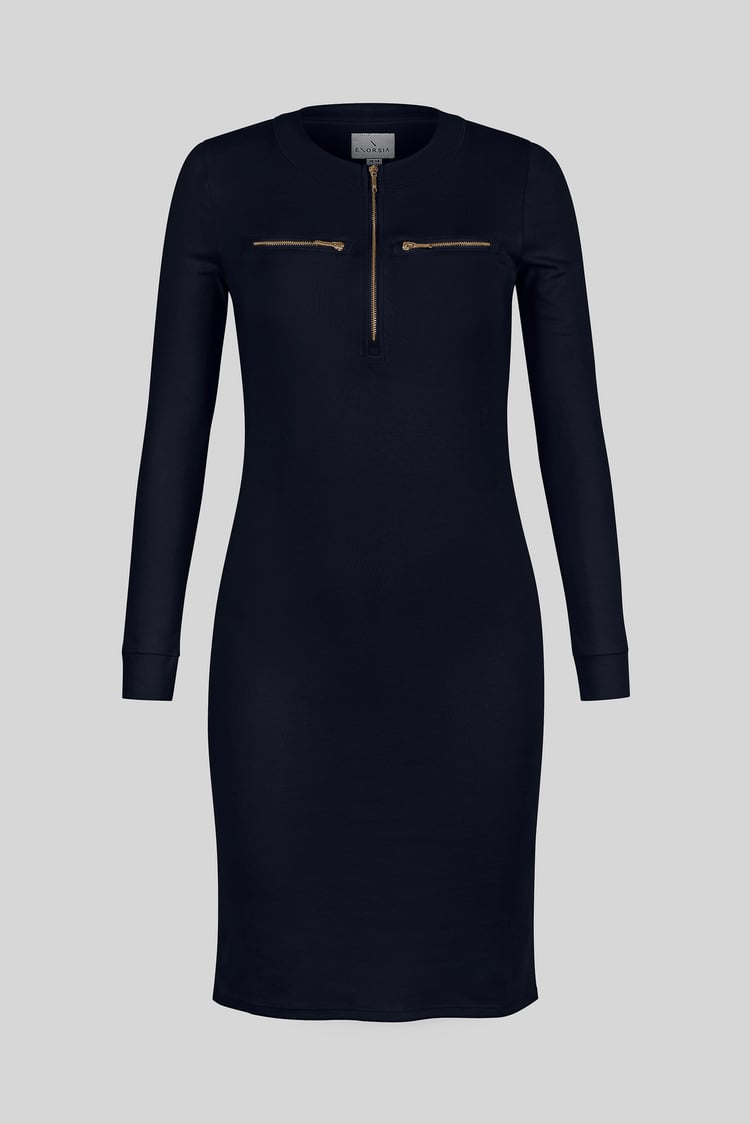 Women's Half Zip Mini Jersey Dress