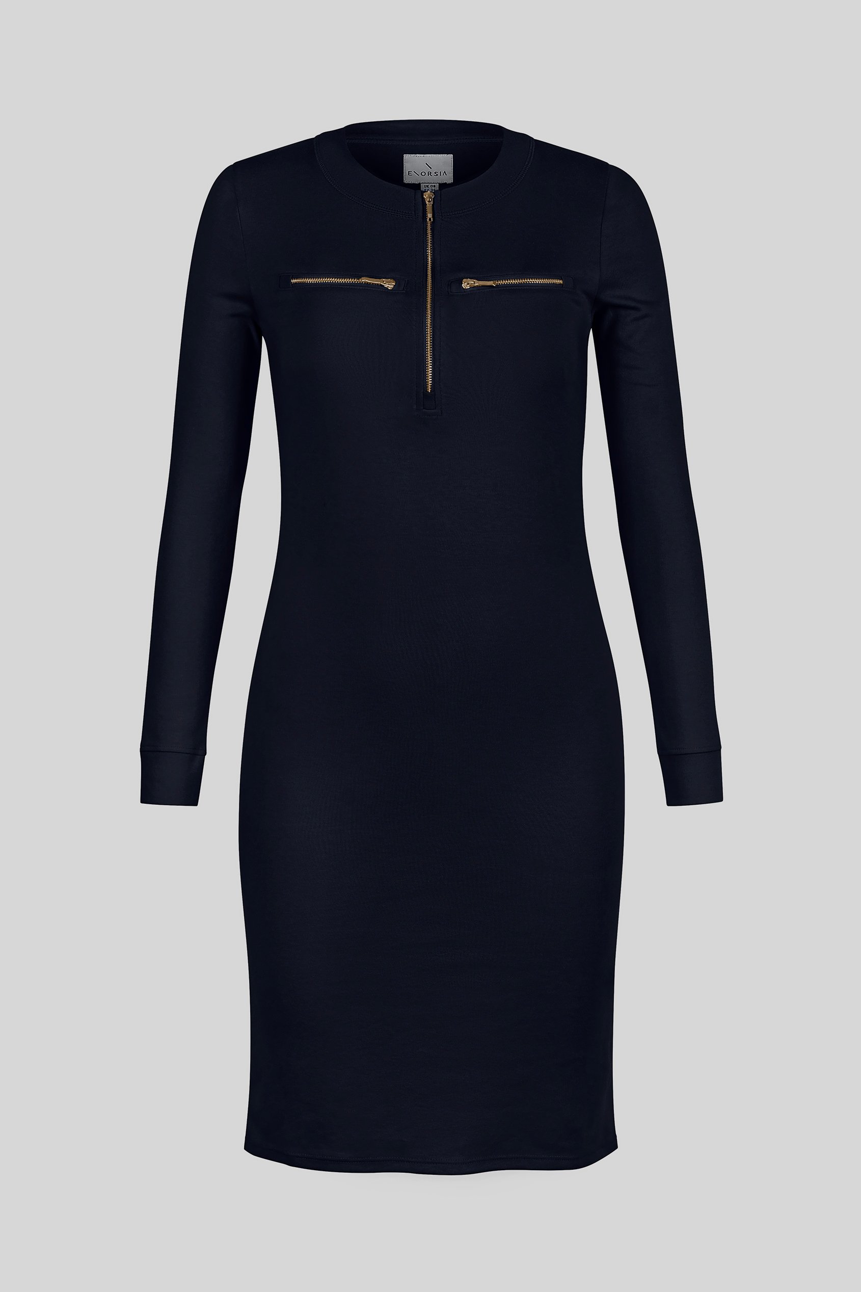 Women's Half Zip Mini Jersey Dress