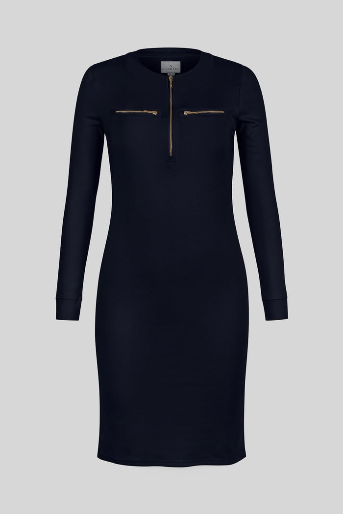 Women's Half Zip Mini Jersey Dress