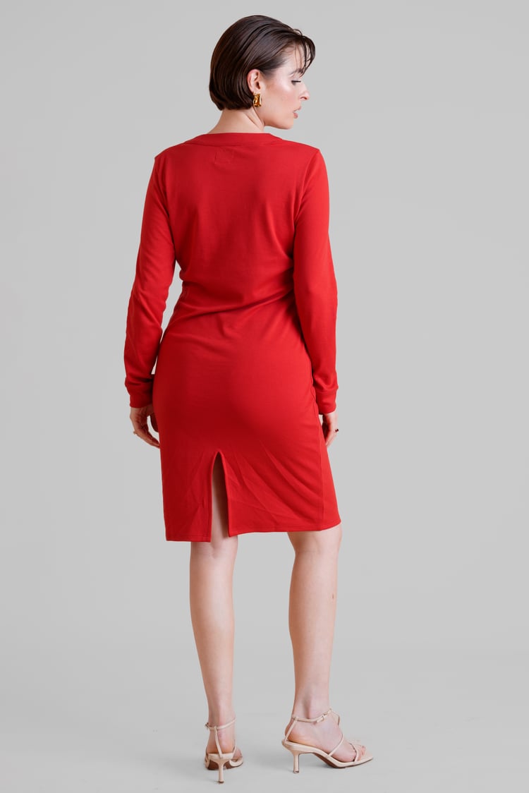 Women's Half Zip Mini Jersey Dress