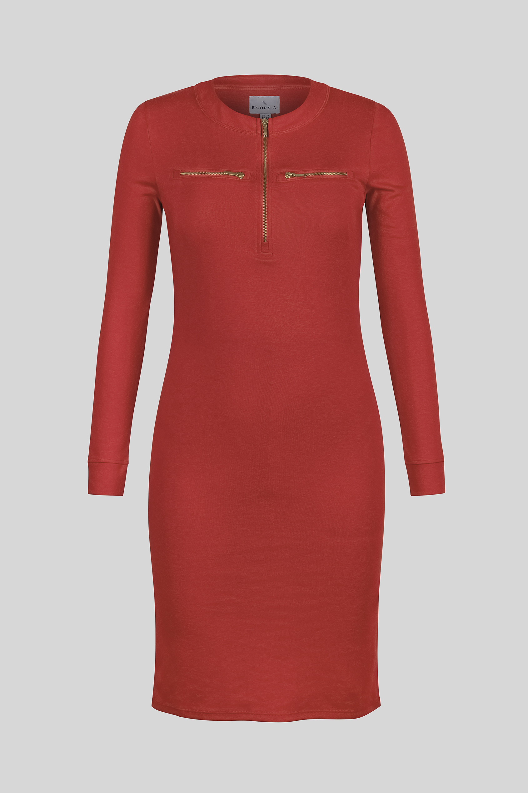Women's Half Zip Mini Jersey Dress
