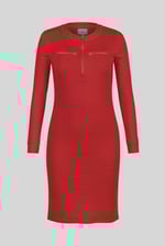 Women's Half Zip Mini Jersey Dress