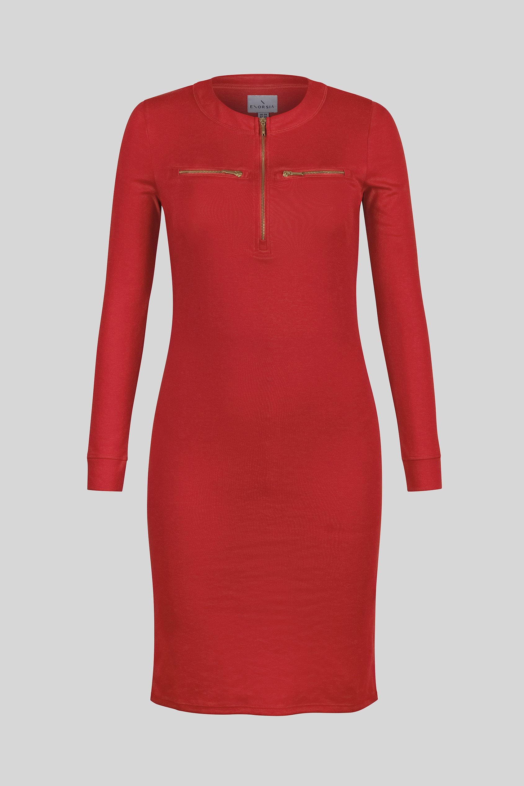 Women's Half Zip Mini Jersey Dress