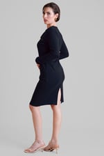 Women's Half Zip Mini Jersey Dress