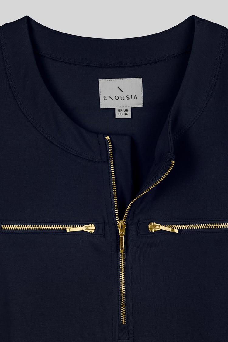 Women's Half Zip Mini Jersey Dress