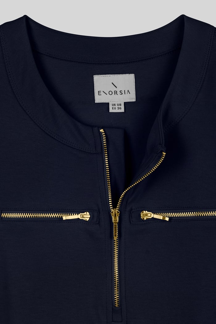 Women's Half Zip Mini Jersey Dress