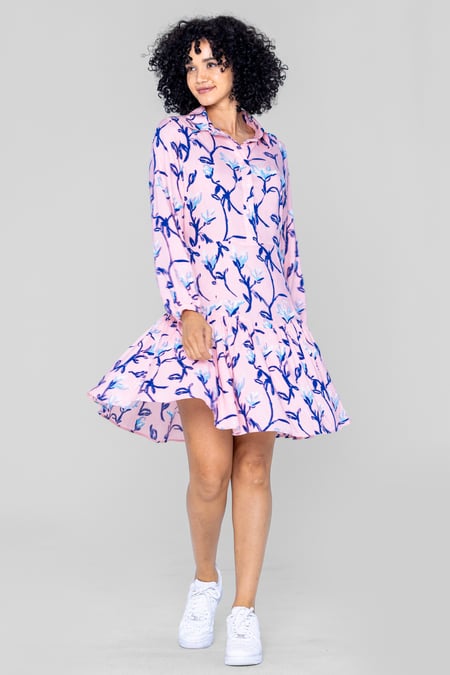 Navy Floral Shirt Dress