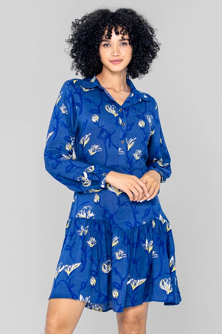 Pink Floral Shirt Dress