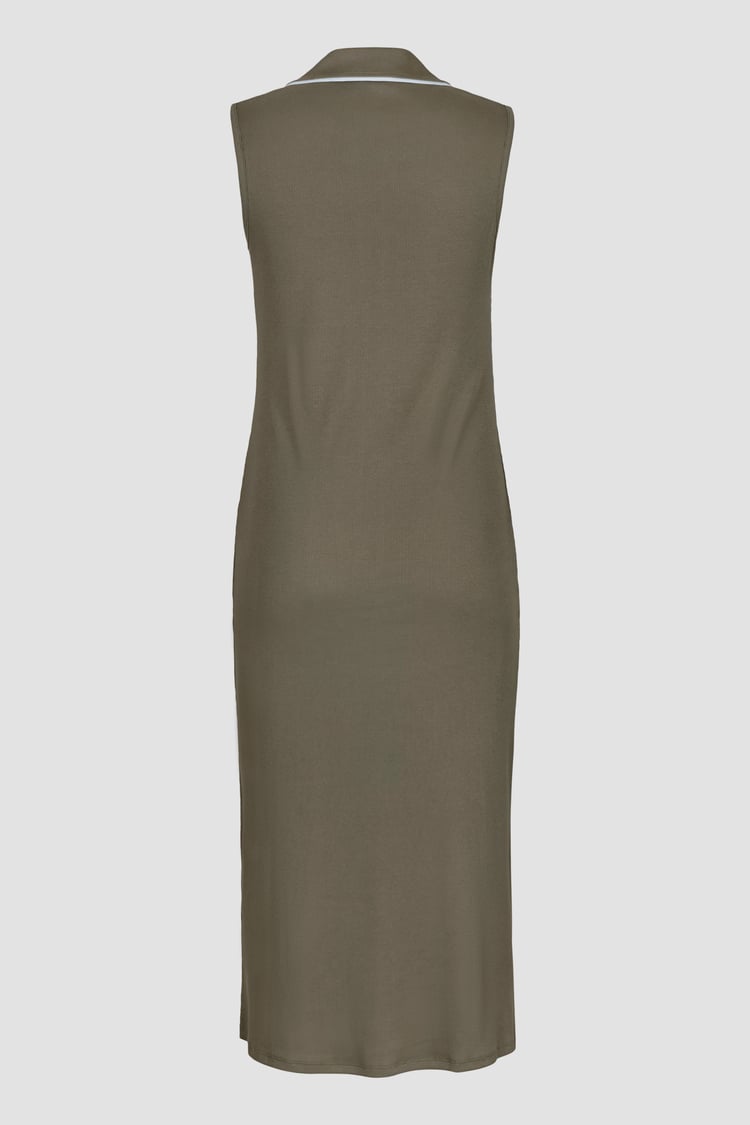 Brooke Sleeveless Contrast Rib Jersey Dress