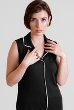 Brooke Sleeveless Contrast Rib Jersey Dress