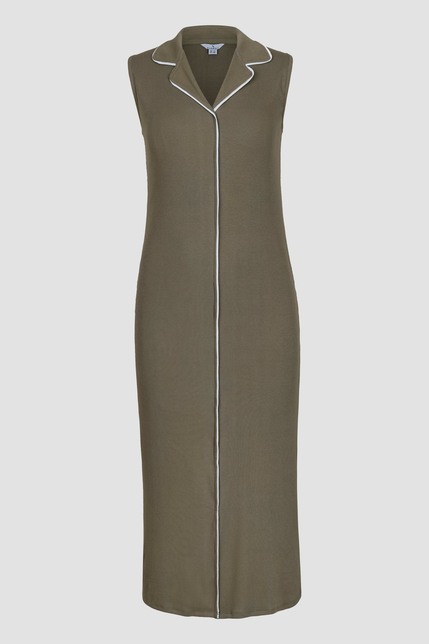 Brooke Sleeveless Contrast Rib Jersey Dress