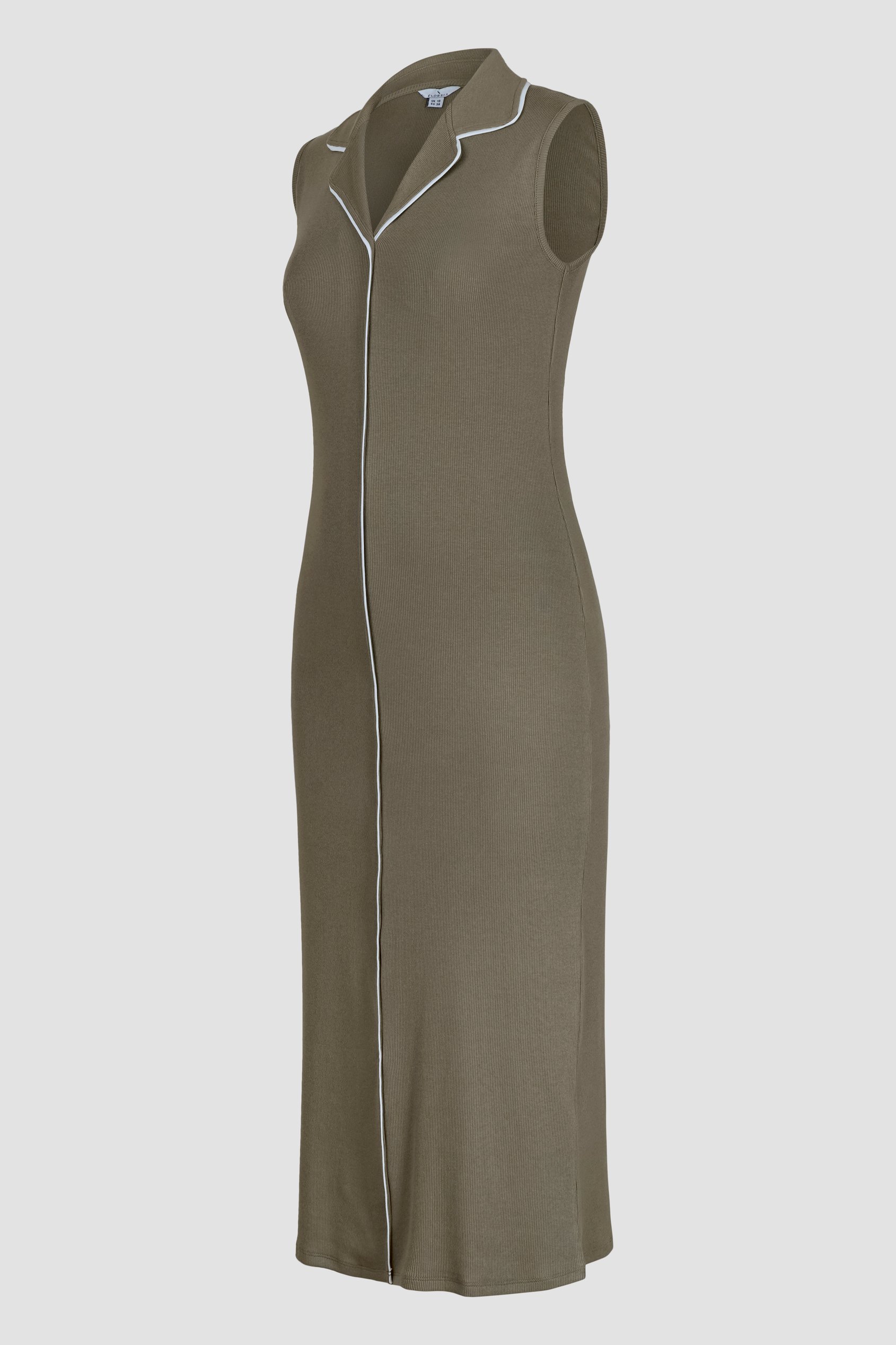 Brooke Sleeveless Contrast Rib Jersey Dress