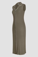 Brooke Sleeveless Contrast Rib Jersey Dress