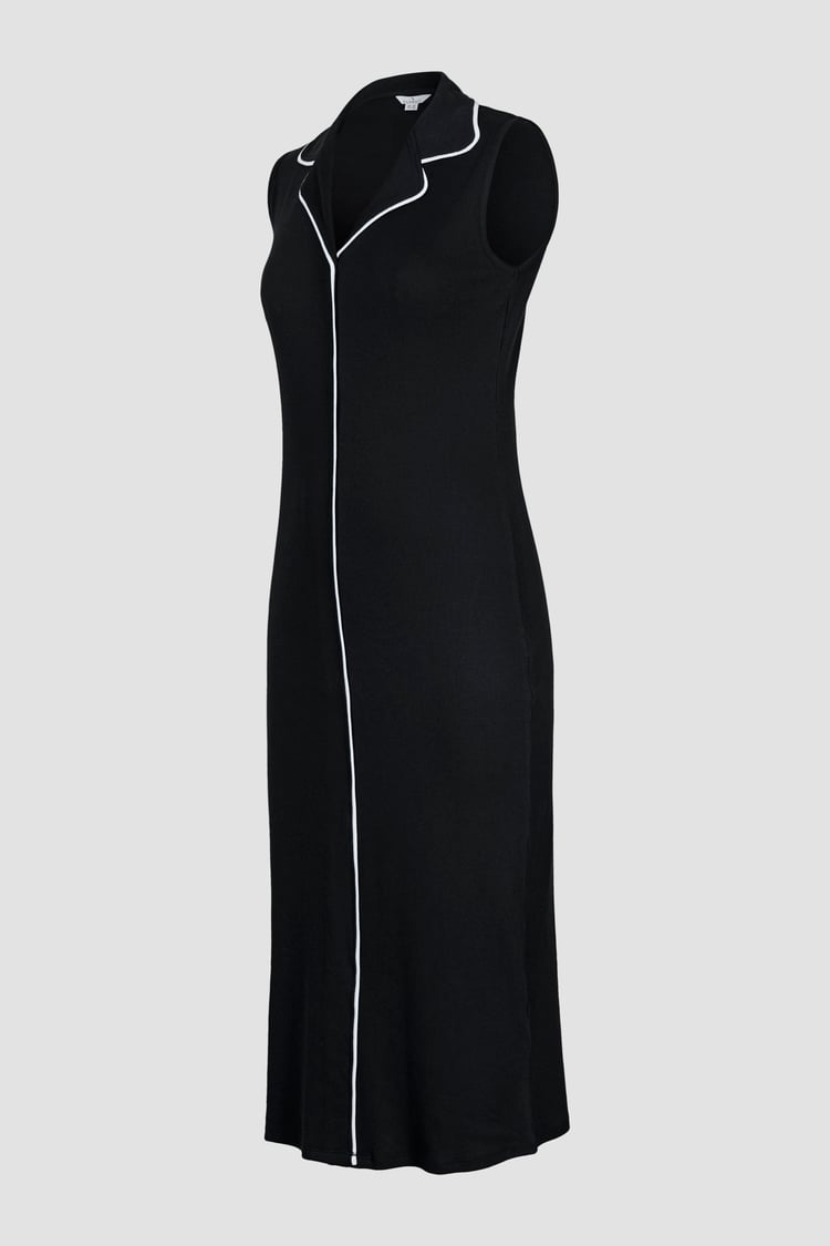 Brooke Sleeveless Contrast Rib Jersey Dress