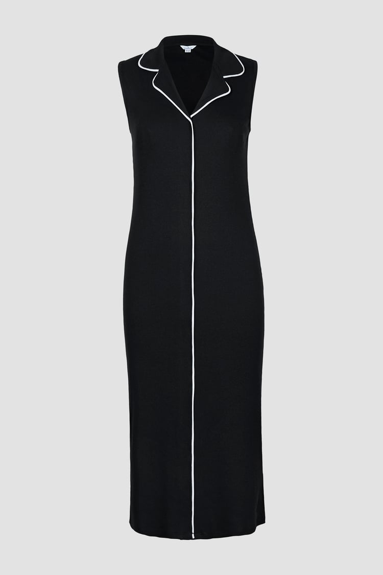 Brooke Sleeveless Contrast Rib Jersey Dress