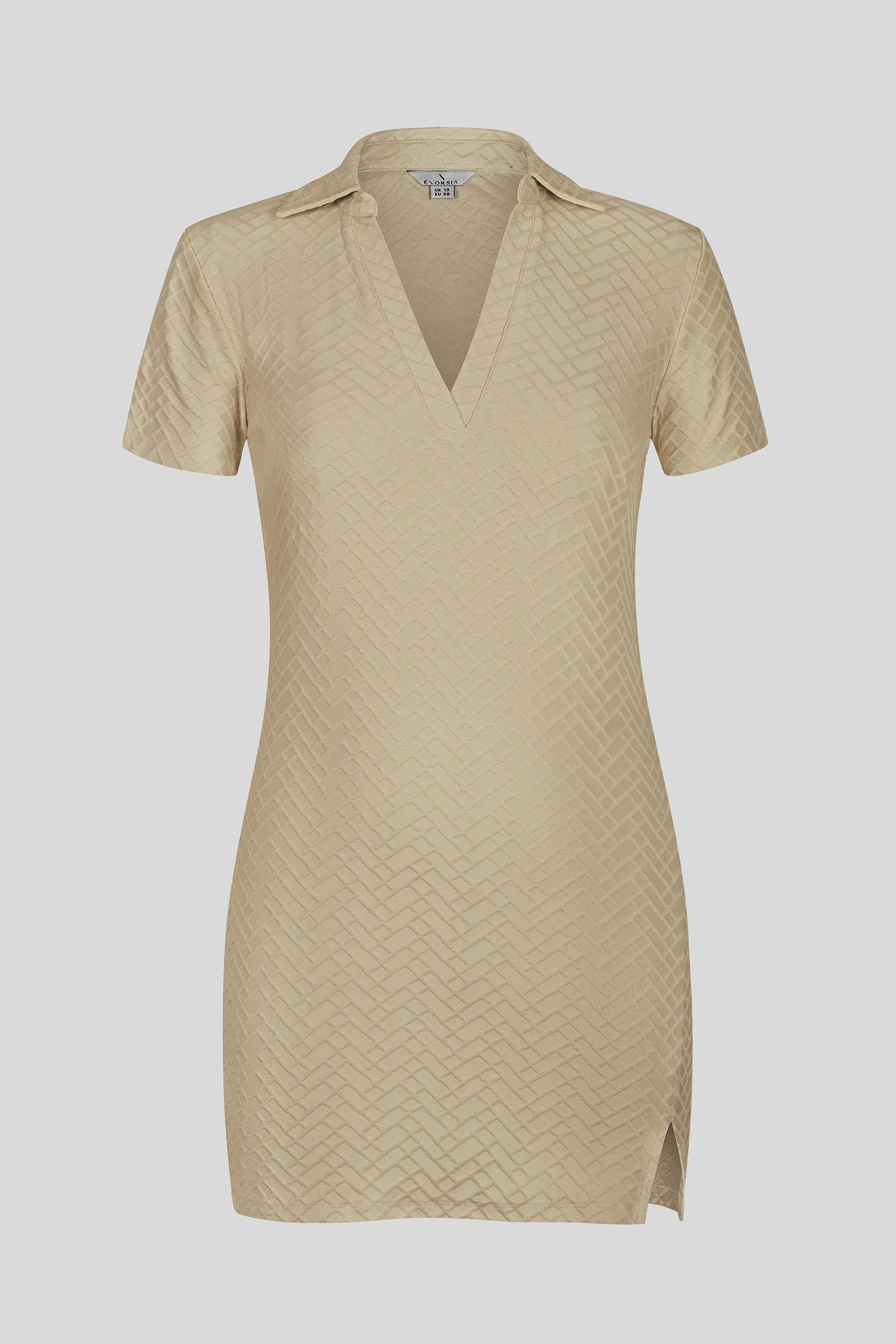 Deep V-Neck Polo Collar Mini Dress