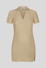 Deep V-Neck Polo Collar Mini Dress