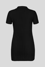 Deep V-Neck Polo Collar Mini Dress