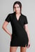 Deep V-Neck Polo Collar Mini Dress