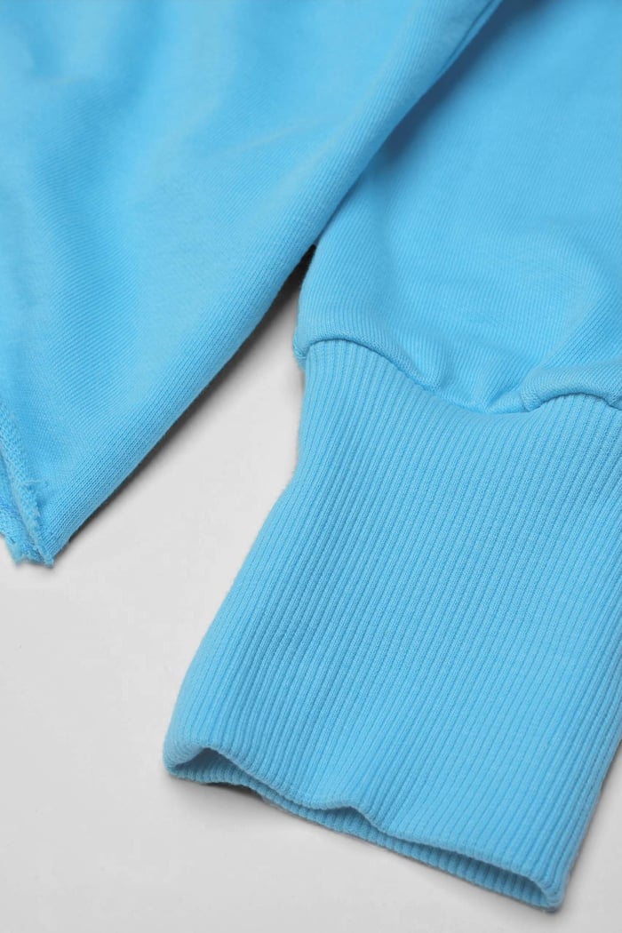 Raw Edge Chest Print Sweatshirt