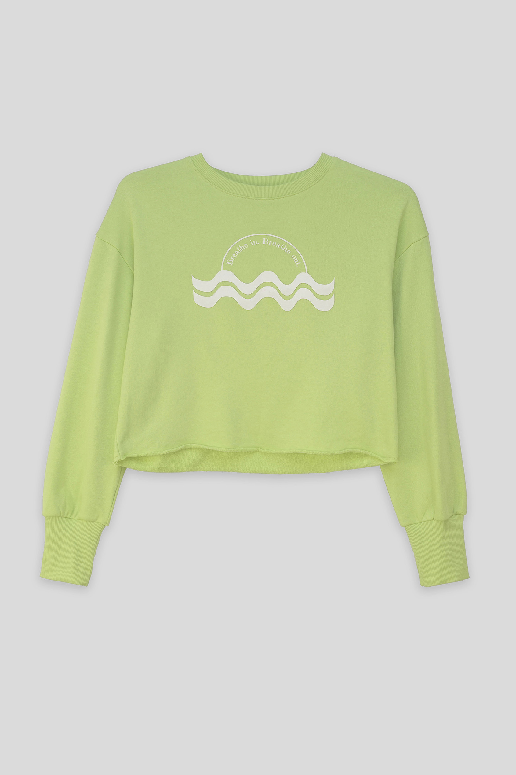 Raw Edge Chest Print Sweatshirt