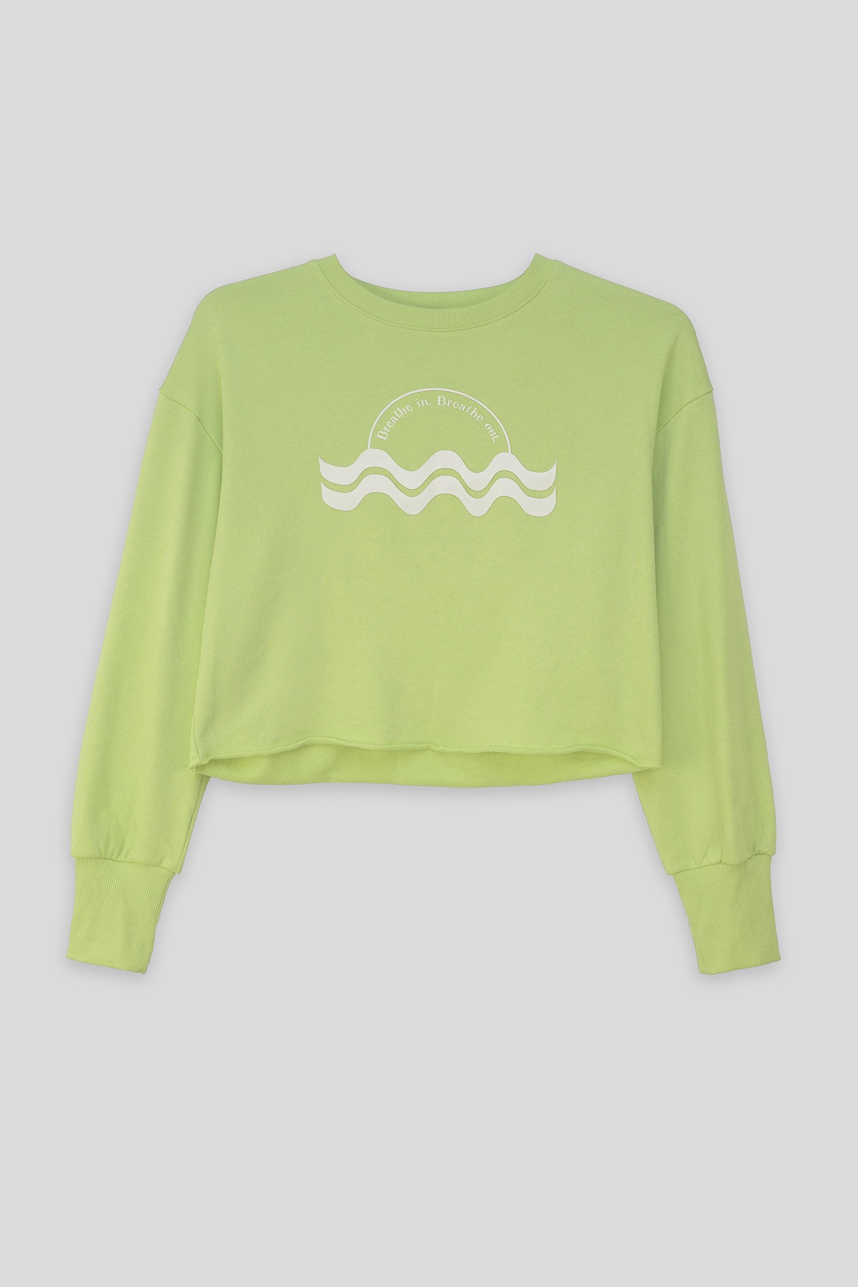 Raw Edge Chest Print Sweatshirt