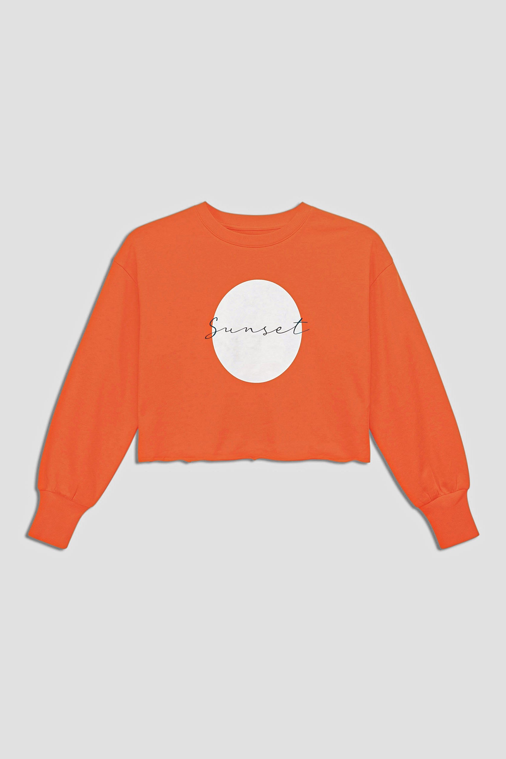 Raw Edge Chest Print Sweatshirt