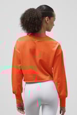 Raw Edge Chest Print Sweatshirt