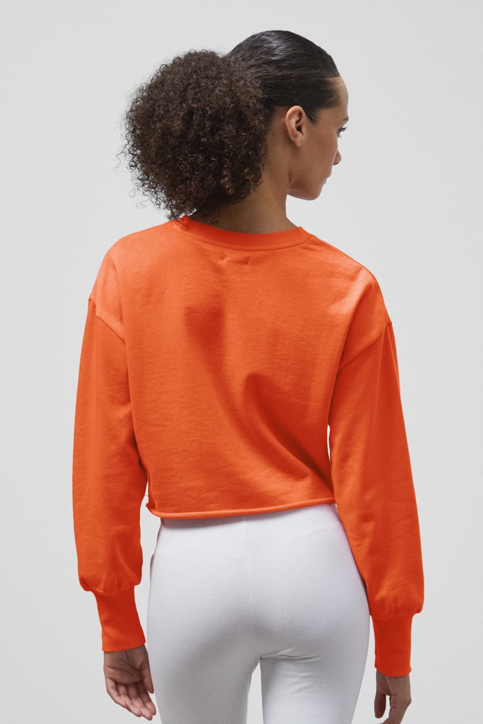 Raw Edge Chest Print Sweatshirt