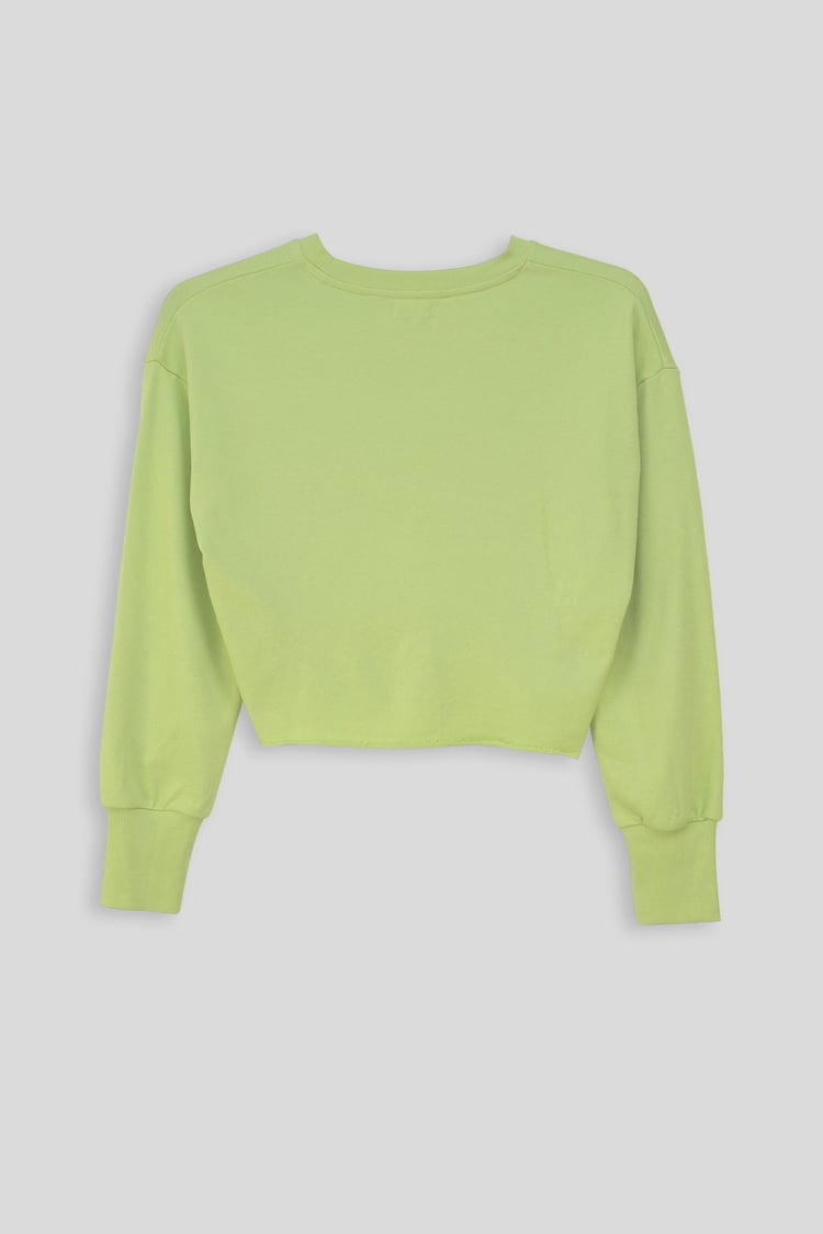 Raw Edge Chest Print Sweatshirt