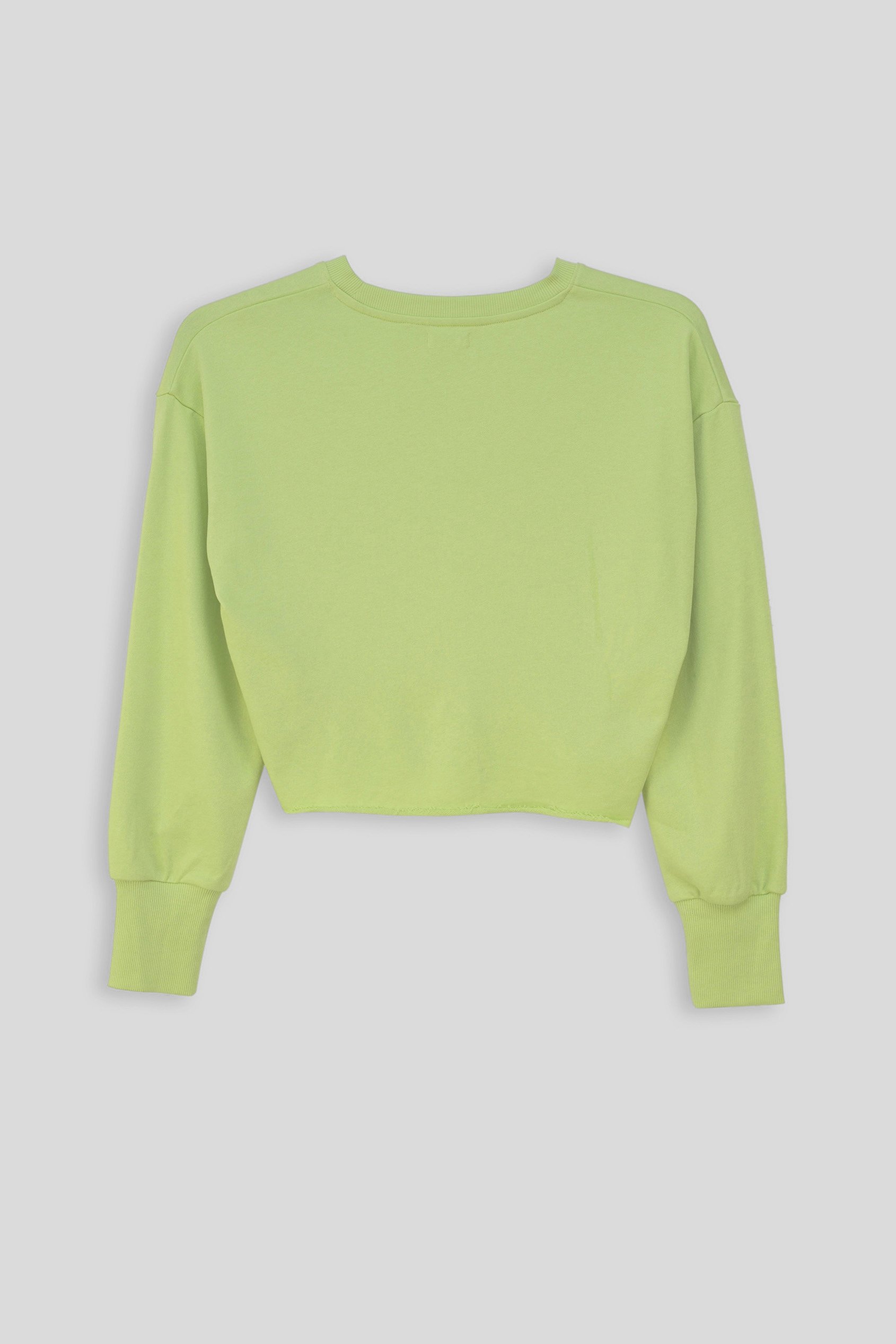 Raw Edge Chest Print Sweatshirt