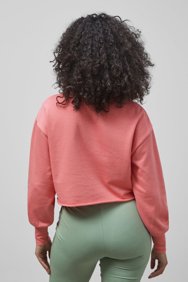 Raw Edge Chest Print Sweatshirt