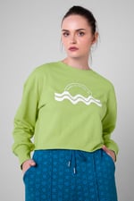 Raw Edge Chest Print Sweatshirt