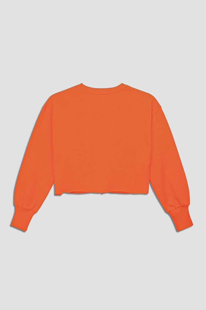 Raw Edge Chest Print Sweatshirt