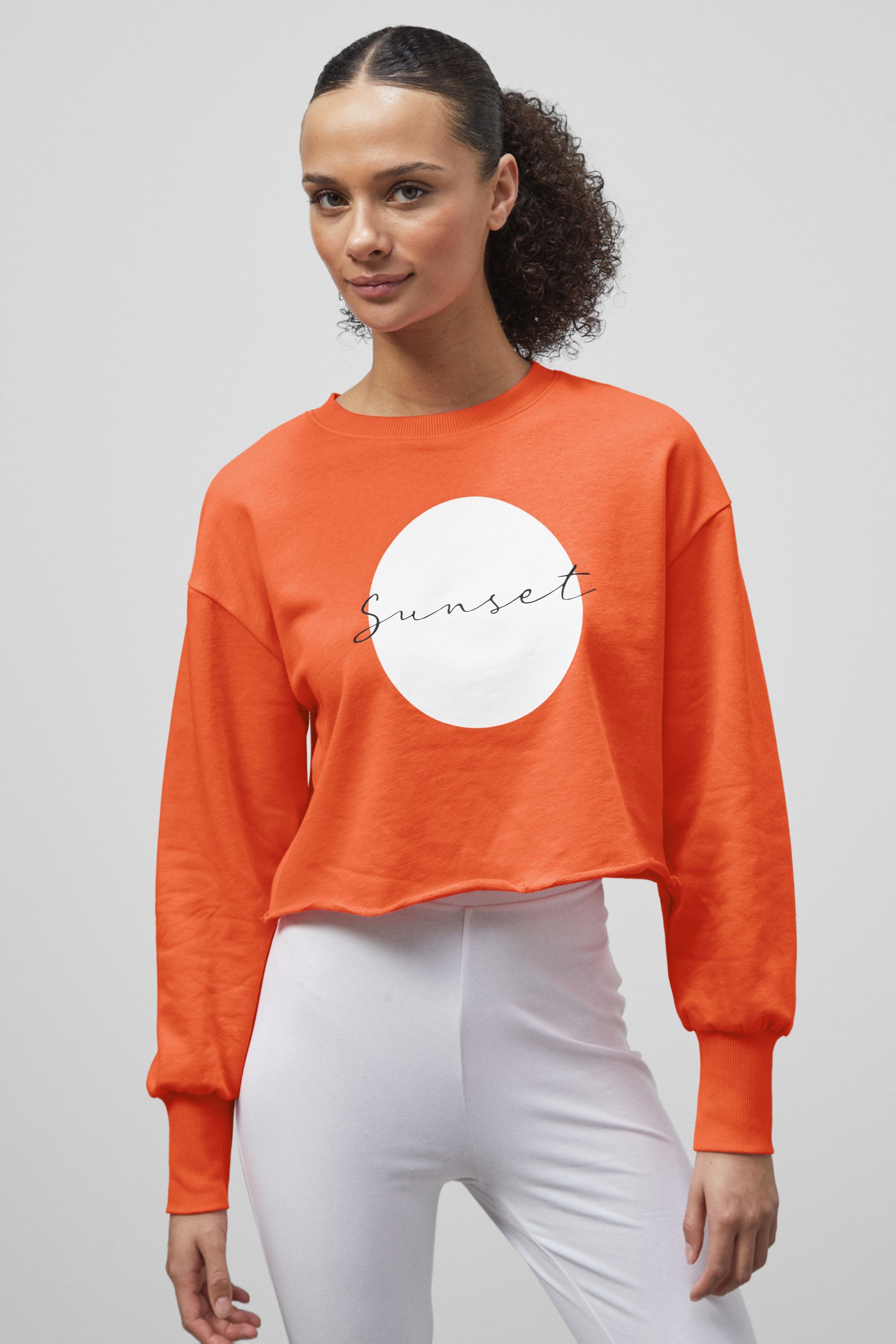 Raw Edge Chest Print Sweatshirt