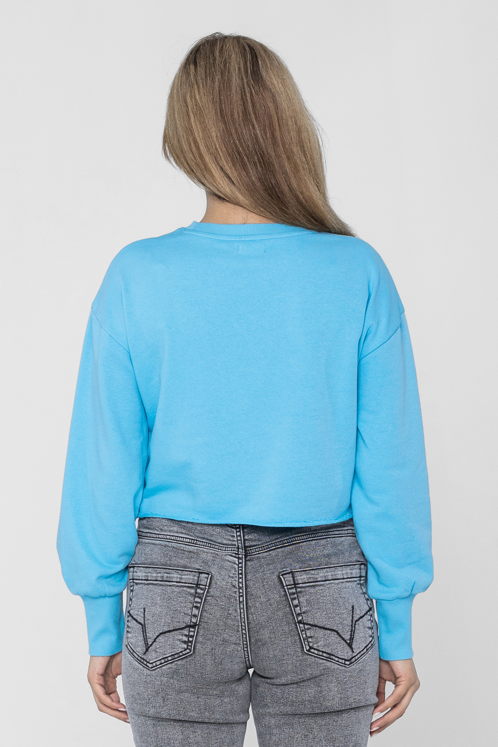 Raw Edge Chest Print Sweatshirt