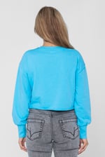 Raw Edge Chest Print Sweatshirt