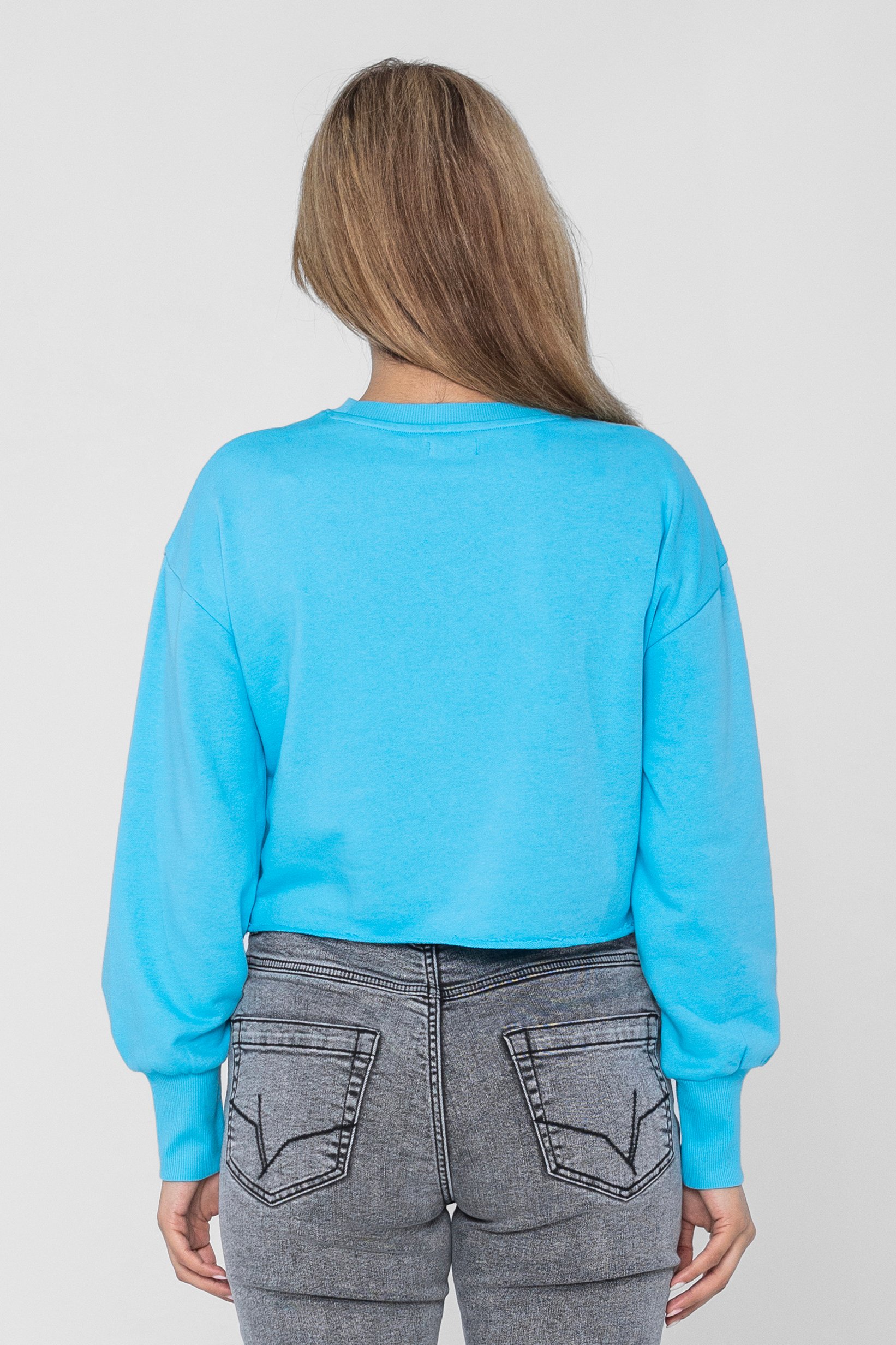 Raw Edge Chest Print Sweatshirt