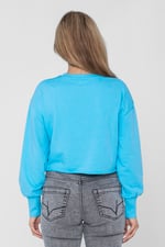 Raw Edge Chest Print Sweatshirt