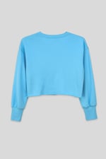 Raw Edge Chest Print Sweatshirt