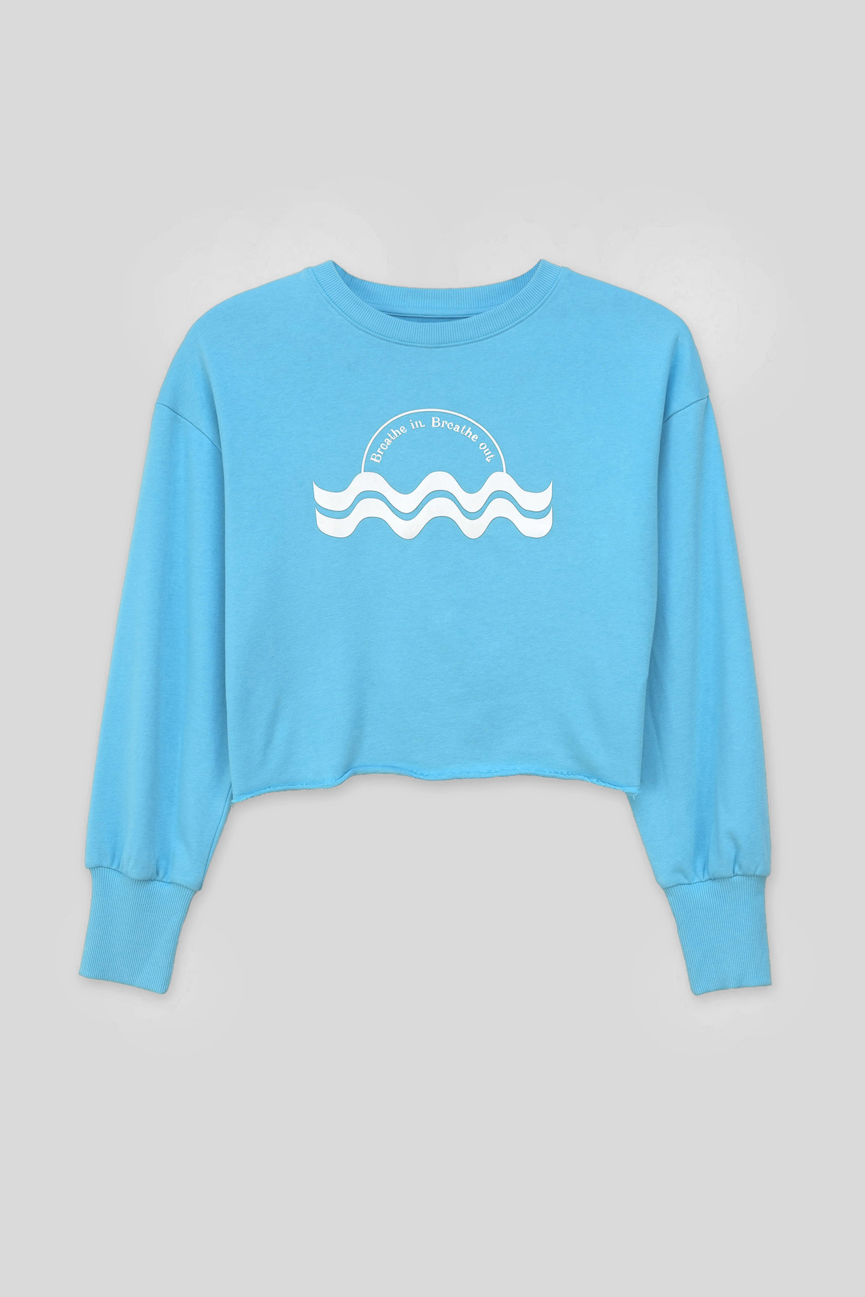 Raw Edge Chest Print Sweatshirt