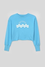 Raw Edge Chest Print Sweatshirt