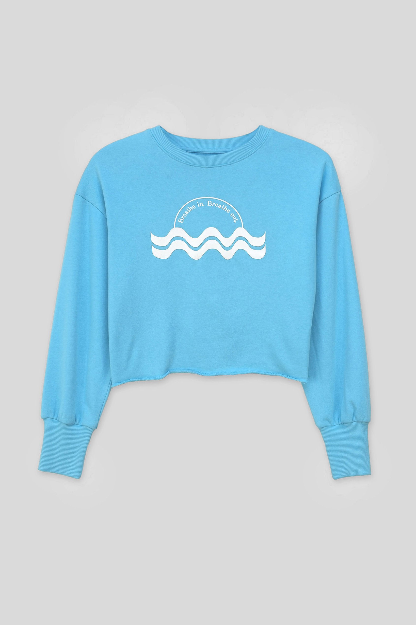 Raw Edge Chest Print Sweatshirt