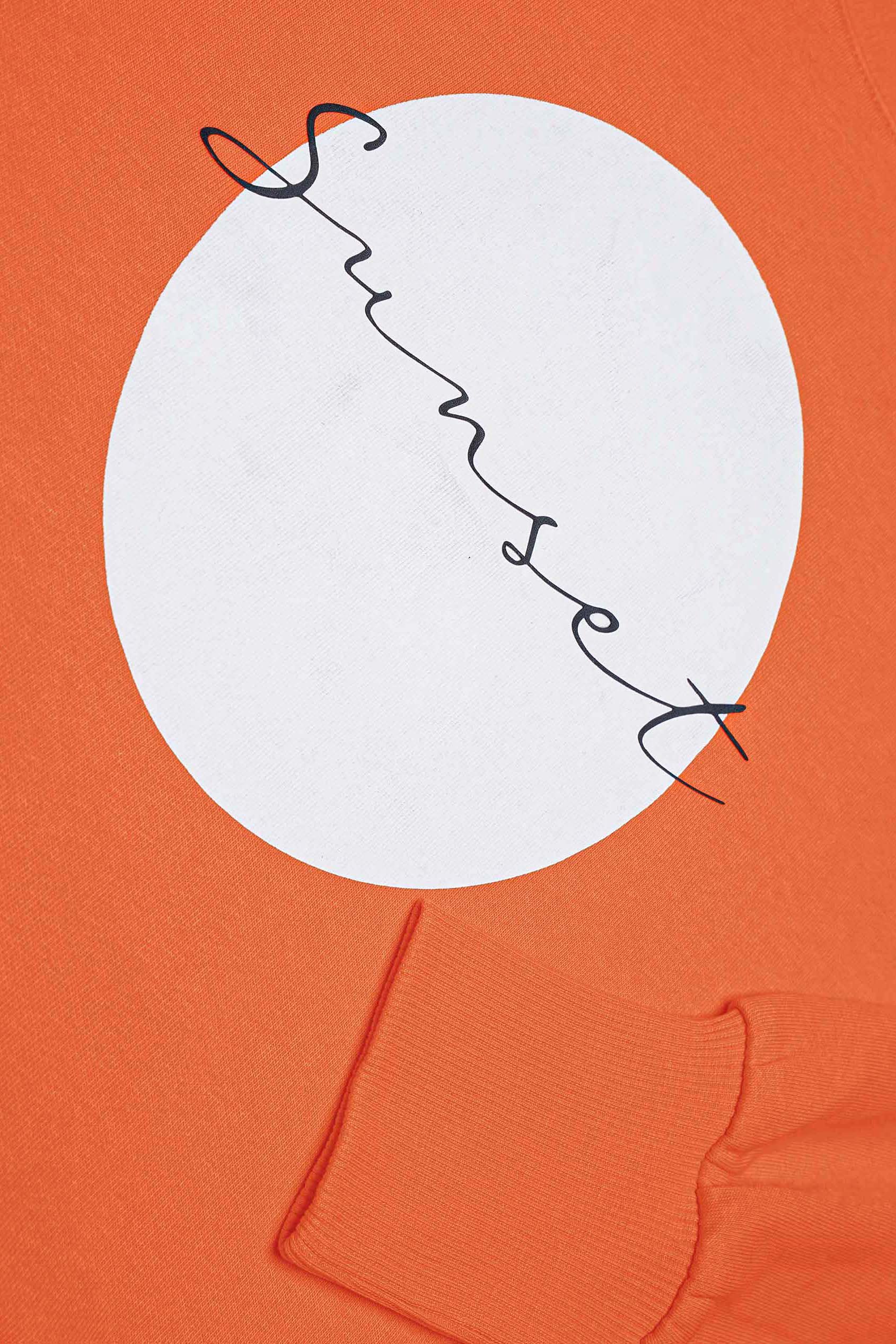 Raw Edge Chest Print Sweatshirt