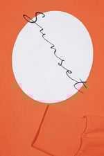 Raw Edge Chest Print Sweatshirt