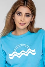 Raw Edge Chest Print Sweatshirt